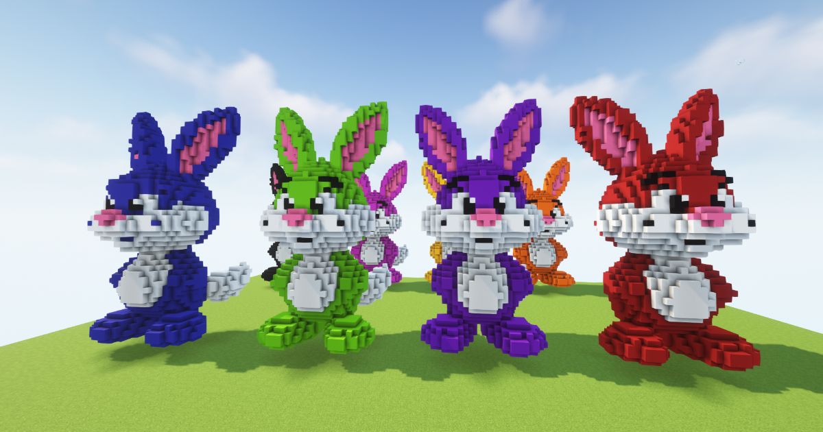 Minecraft Small Colorful Bunnies pack