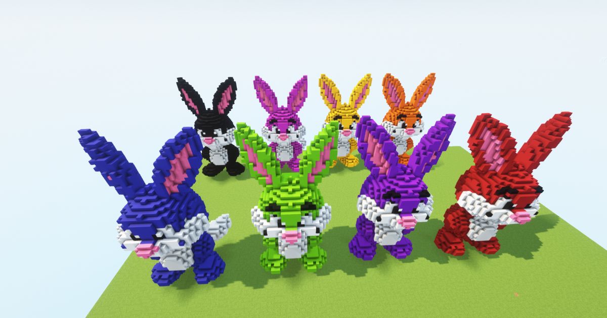 Minecraft Small Colorful Bunnies pack preview 1