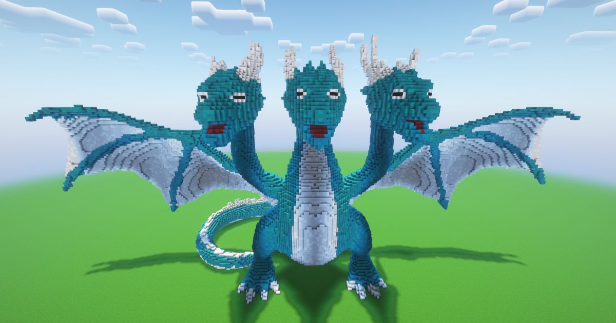 Minecraft Hydra Dragon Statue!