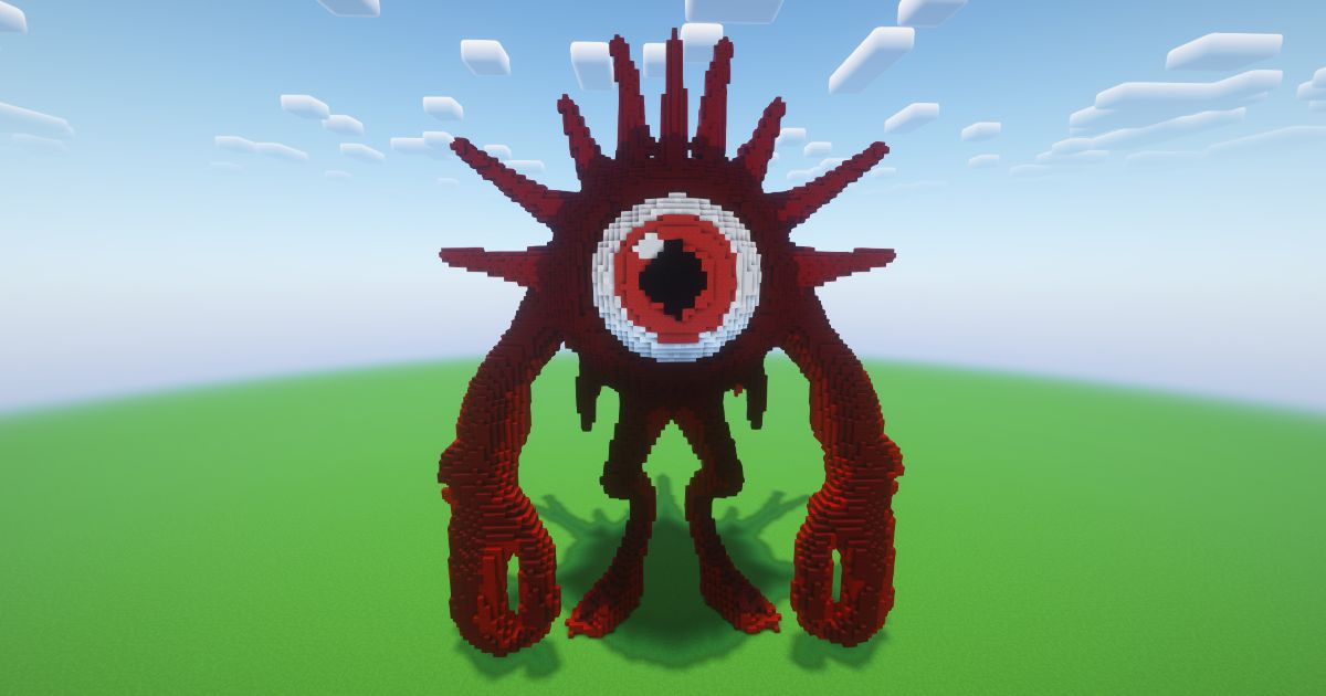 Minecraft Crimson Monster Statue!