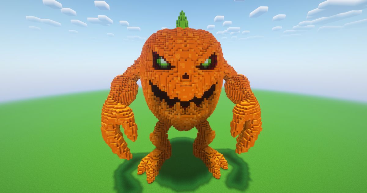 Minecraft Pumpkin Monster Statue!