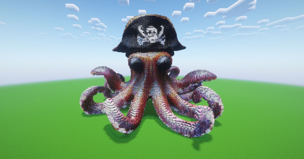 Minecraft Pirate Octopus Statue!