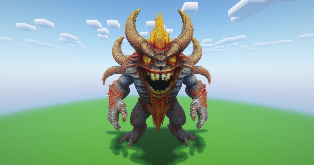 Minecraft Fire Titan Statue!