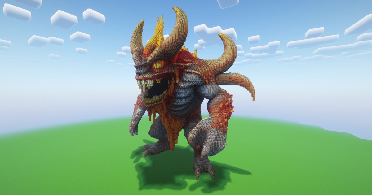Minecraft Fire Titan Statue! preview 1