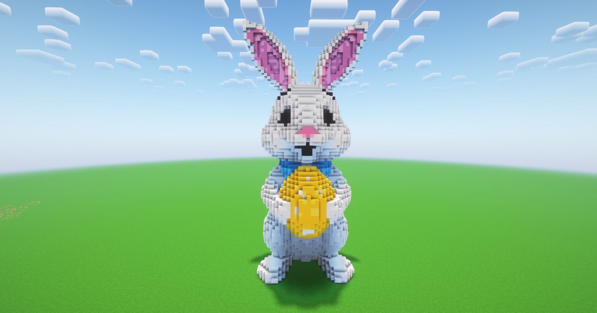 Minecraft Easter Bunny Statue!