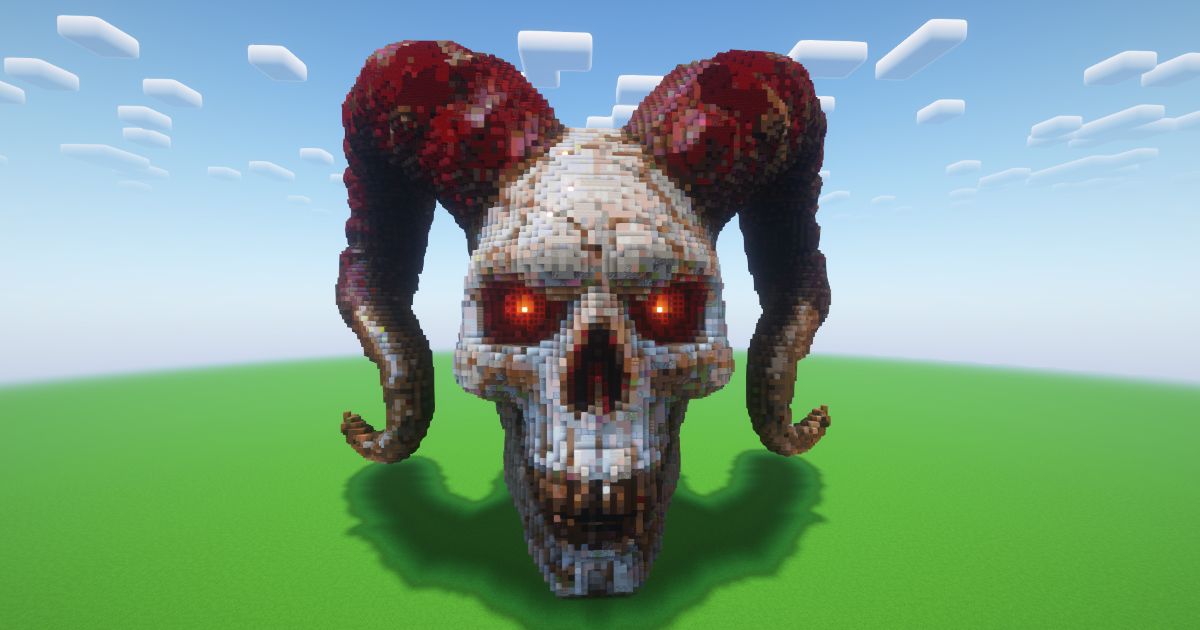 Minecraft Demon Skull Statue!