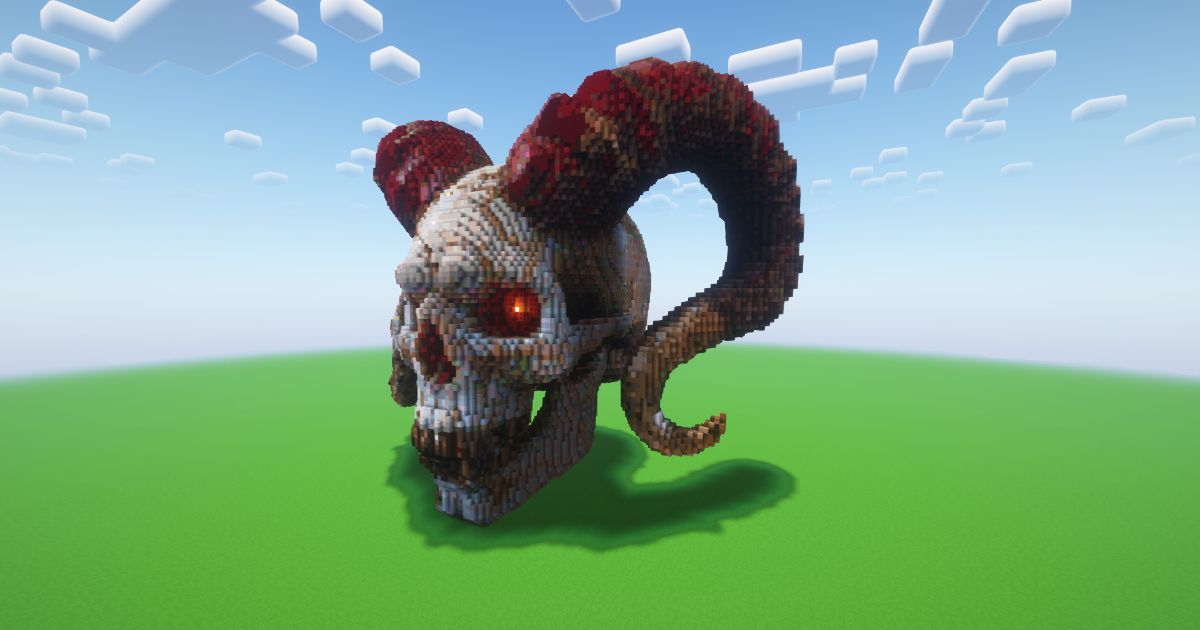Minecraft Demon Skull Statue! preview 1