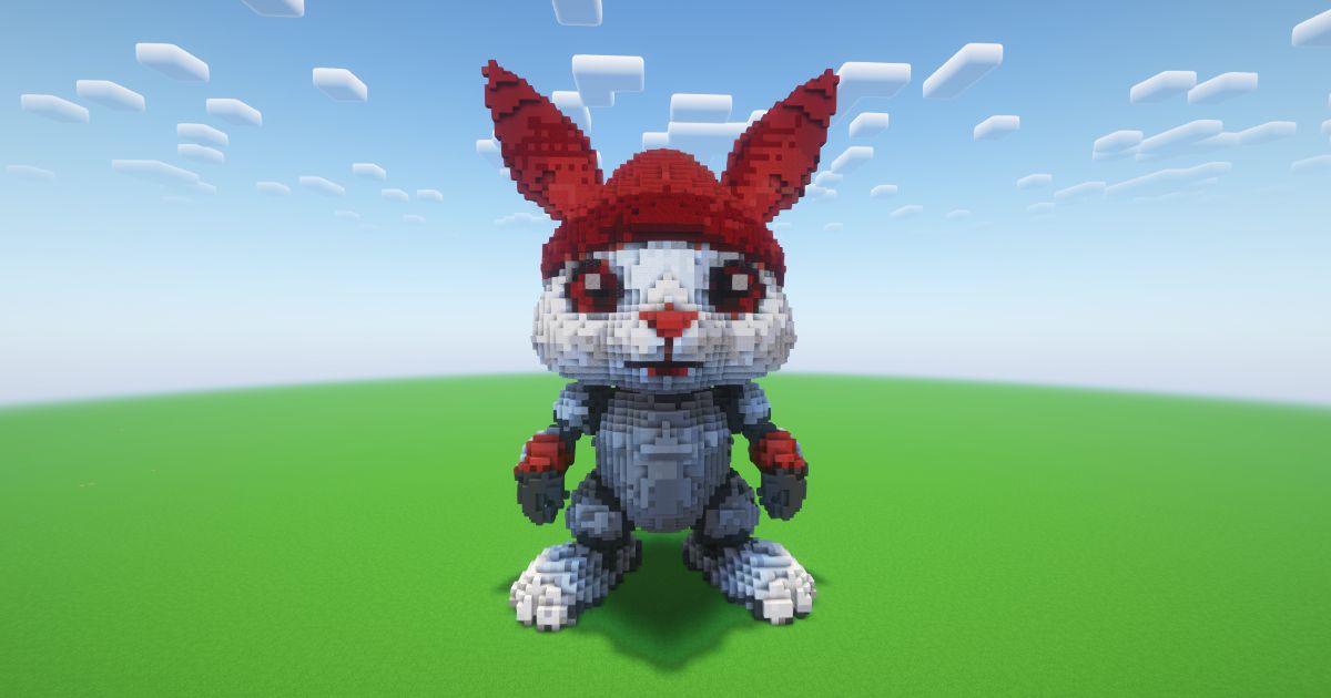 Minecraft Mecha Rabbit Statue