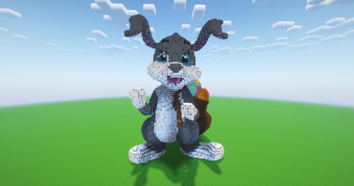 Minecraft Easter Bunny 3 Statue