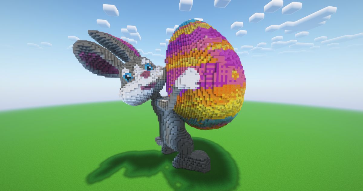 Minecraft Easter Bunny 4 Statue