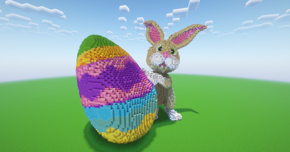 Minecraft Easter Bunny 5 Statue