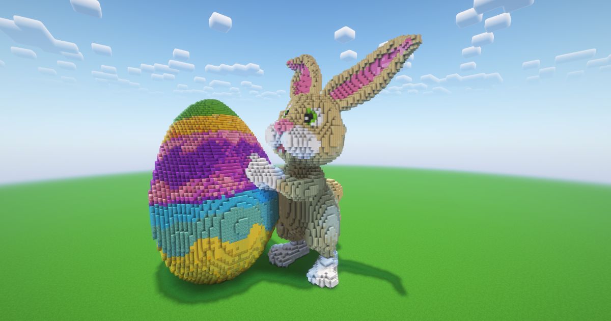 Minecraft Easter Bunny 5 Statue preview 1