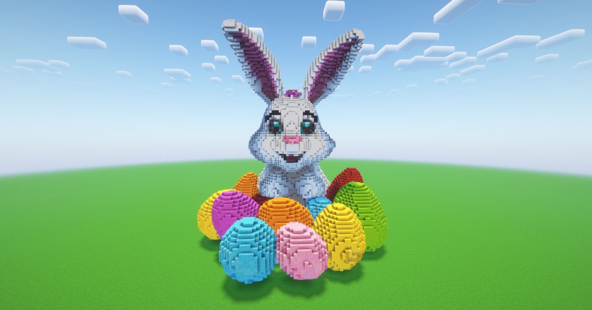 Minecraft Easter Bunny 6 Statue