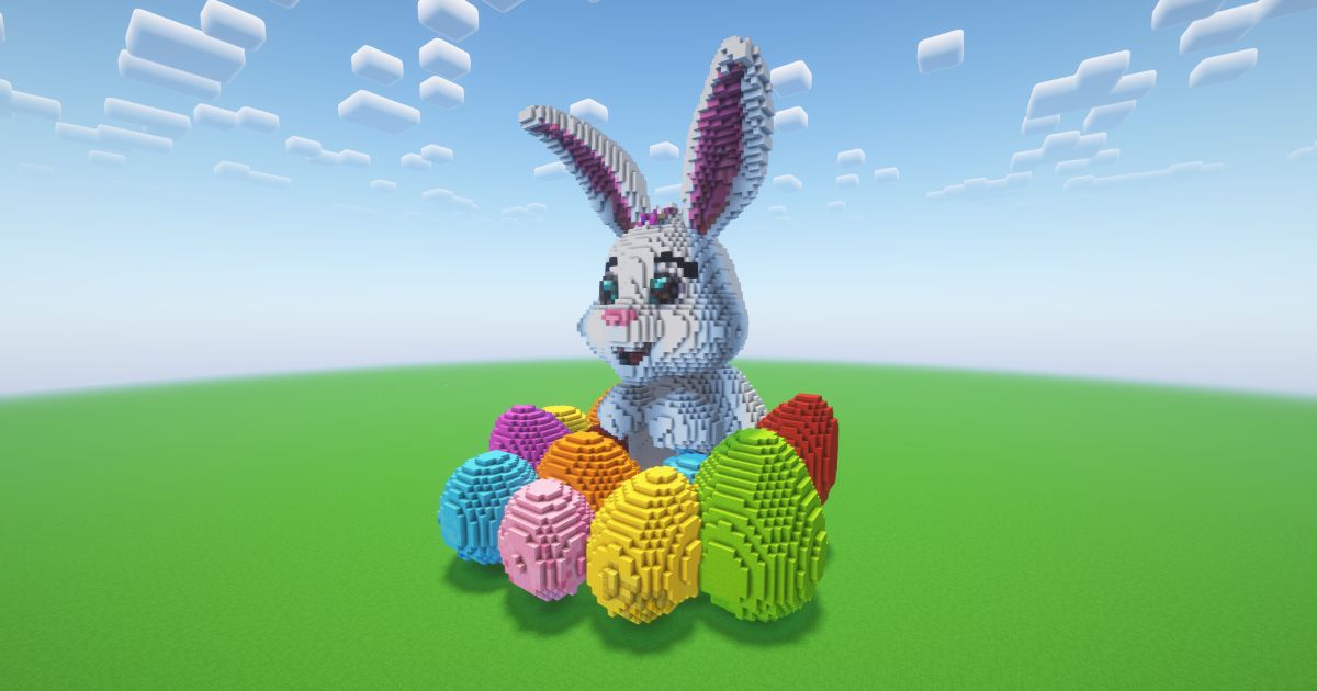 Minecraft Easter Bunny 6 Statue preview 1