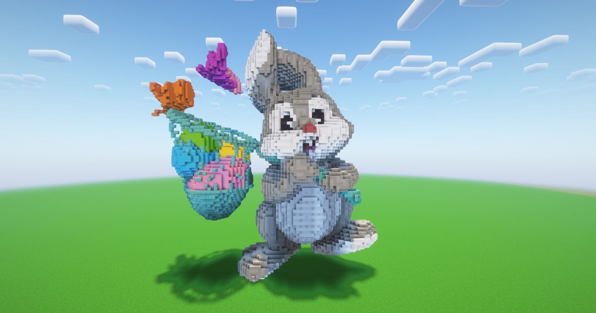 Minecraft Easter Bunny 7 Statue