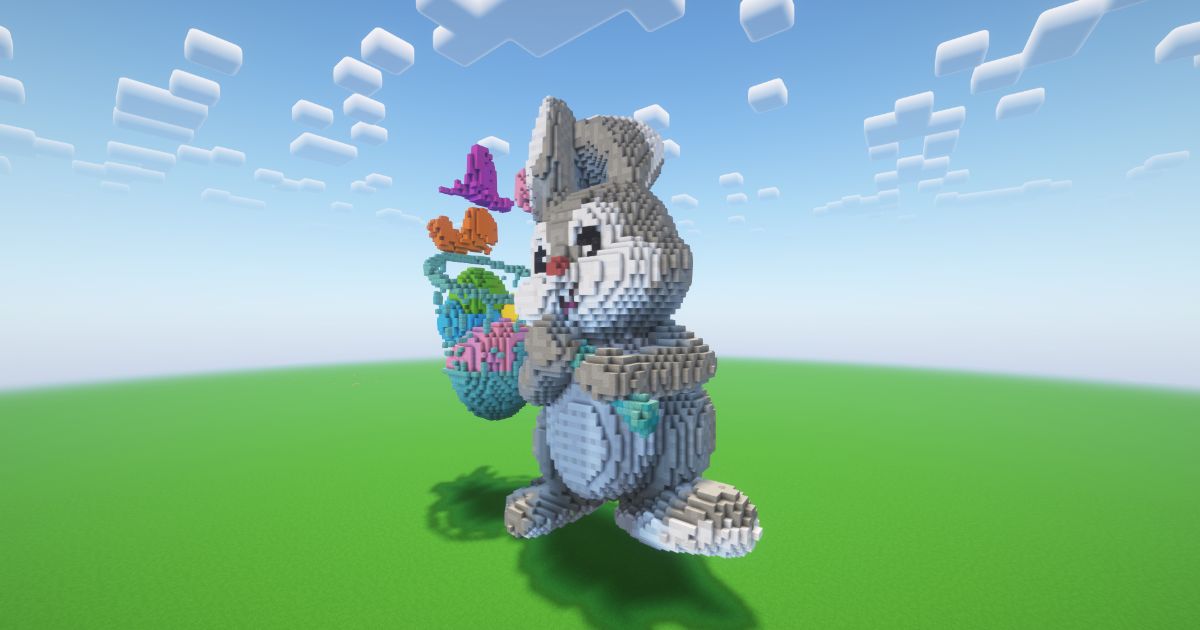Minecraft Easter Bunny 7 Statue preview 1