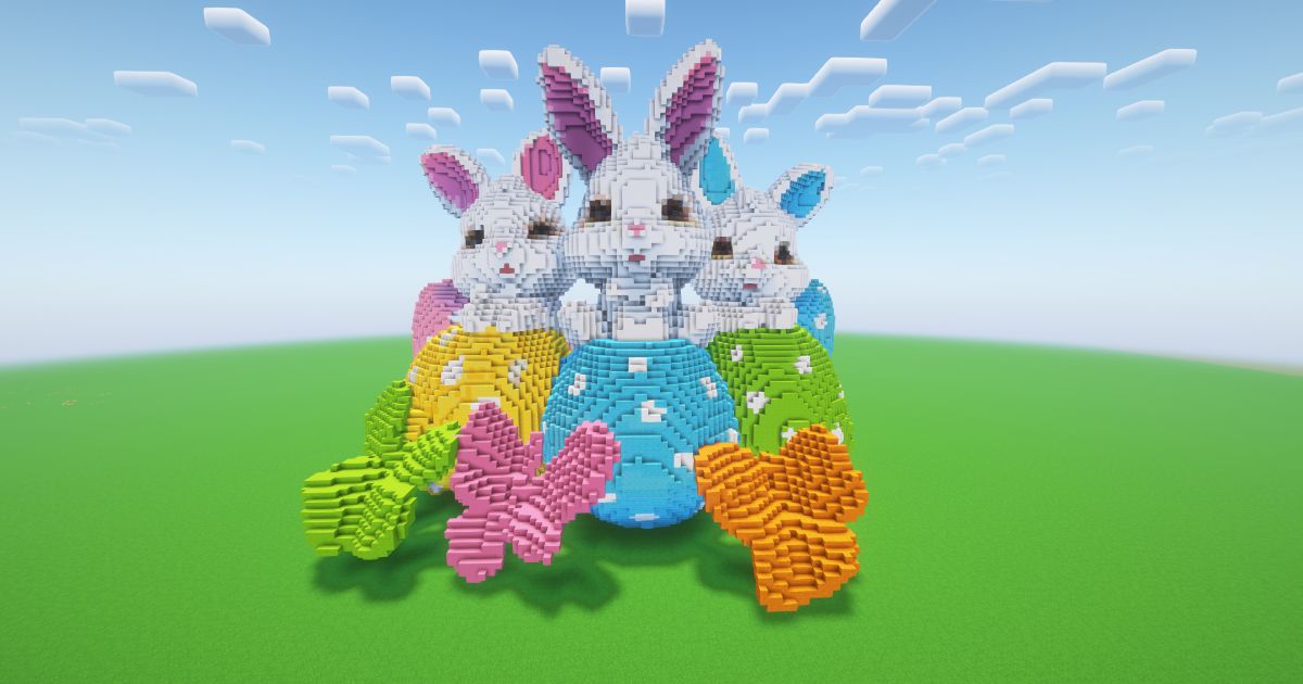 Minecraft Easter Bunny 8 Statue