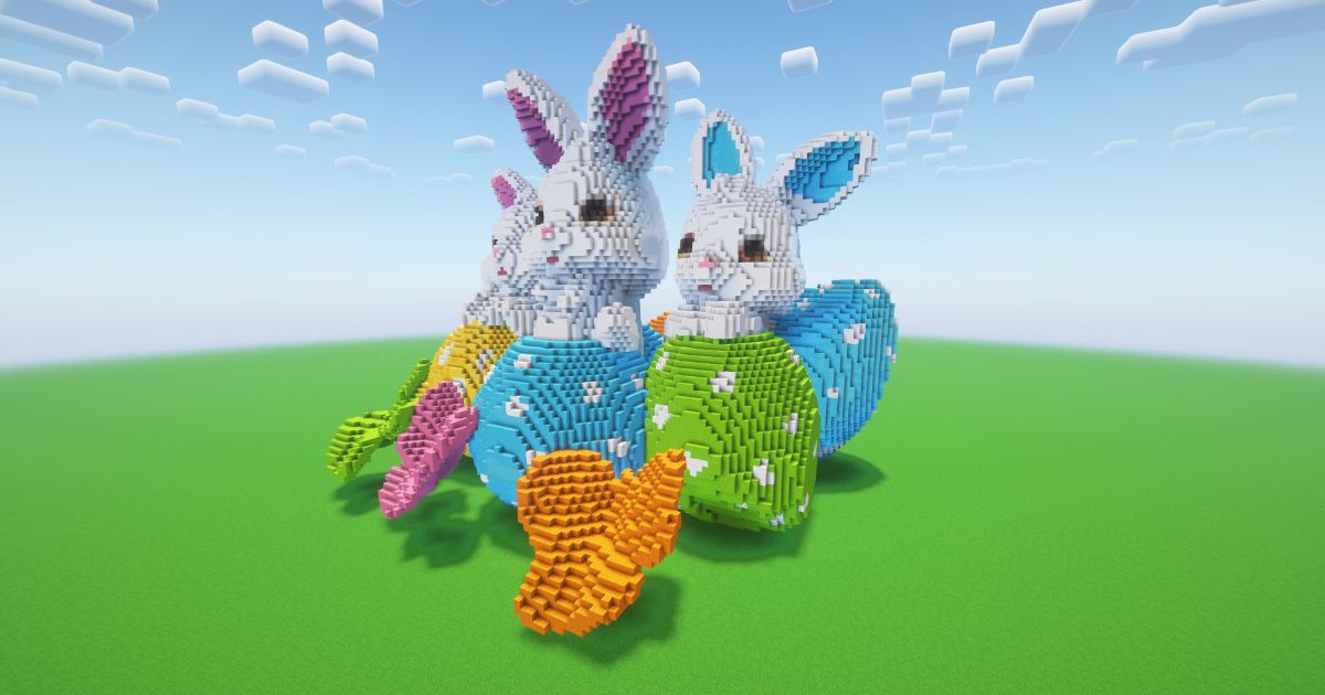 Minecraft Easter Bunny 8 Statue preview 1