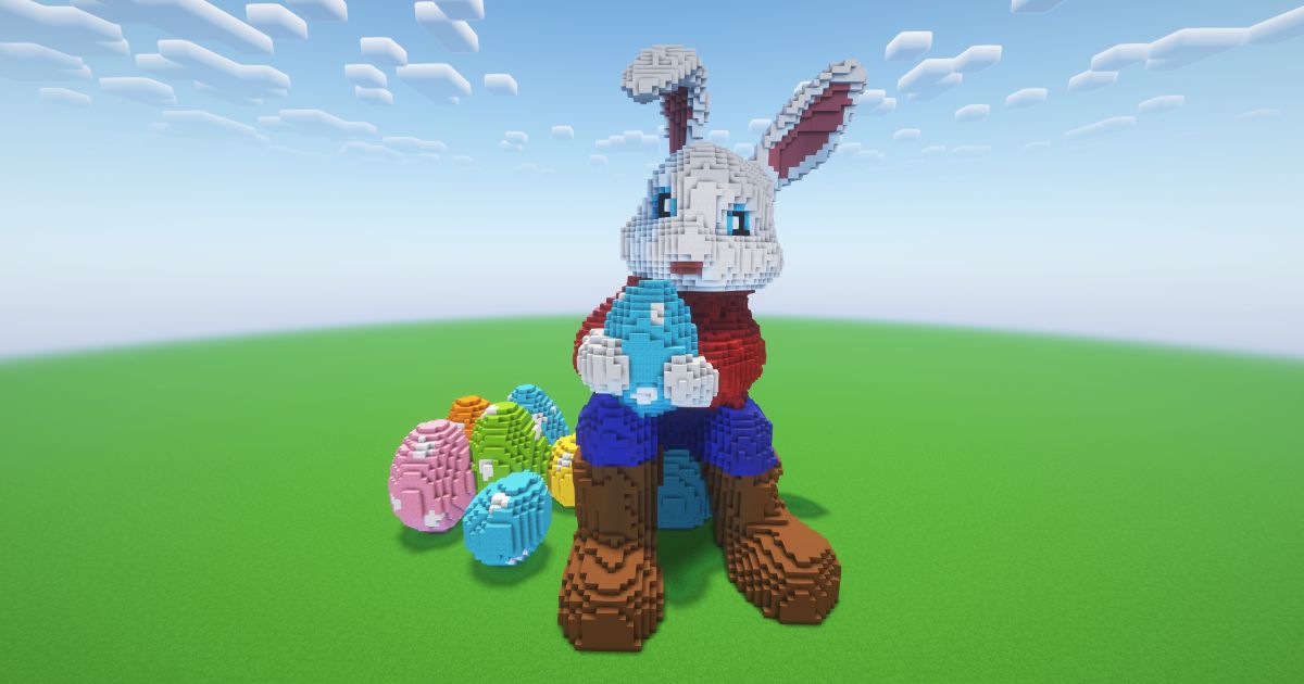Minecraft Easter Bunny 9 Statue