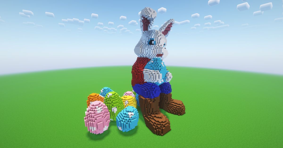 Minecraft Easter Bunny 9 Statue preview 1