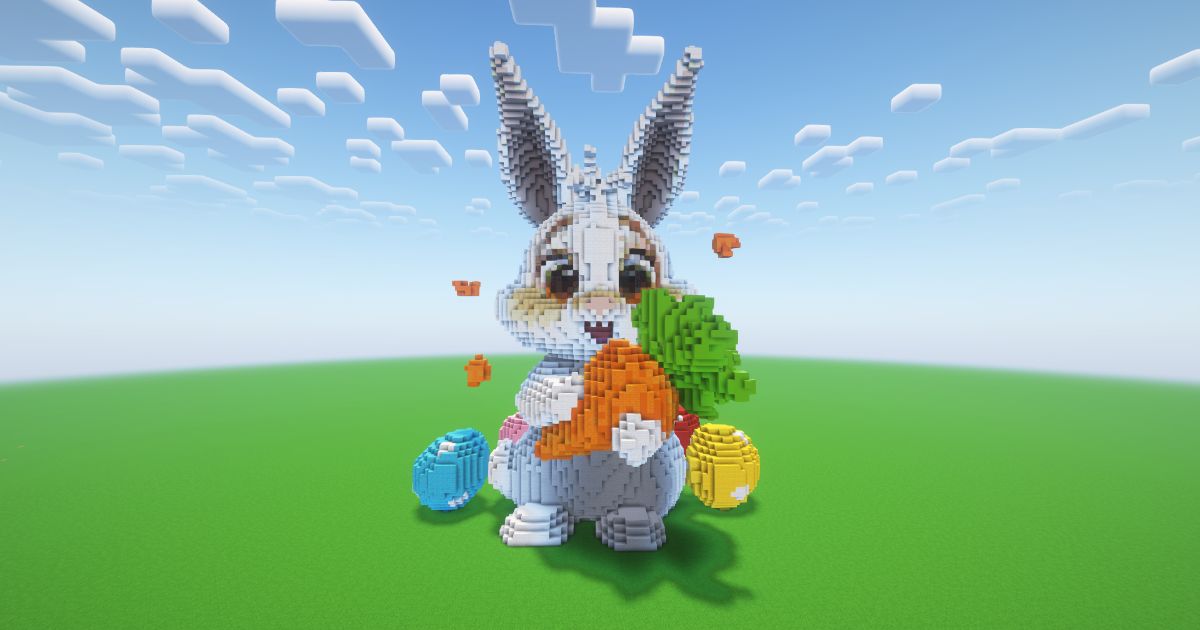 Minecraft Easter Bunny 10 Statue