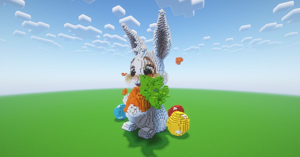 Minecraft Easter Bunny 10 Statue preview 1