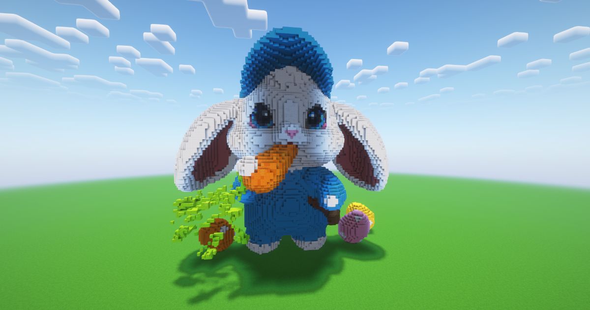 Minecraft Easter Bunny 11 Statue