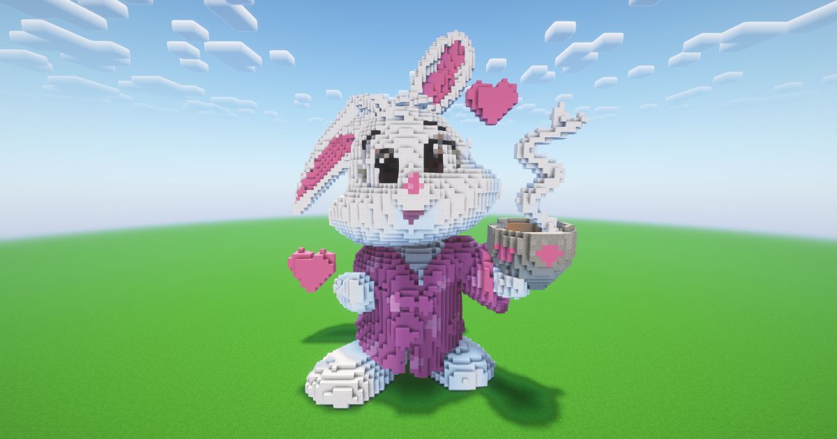 Minecraft Easter Bunny 12 Statue