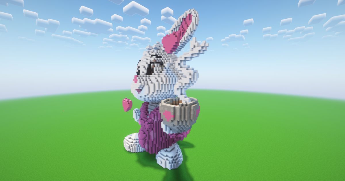 Minecraft Easter Bunny 12 Statue preview 1