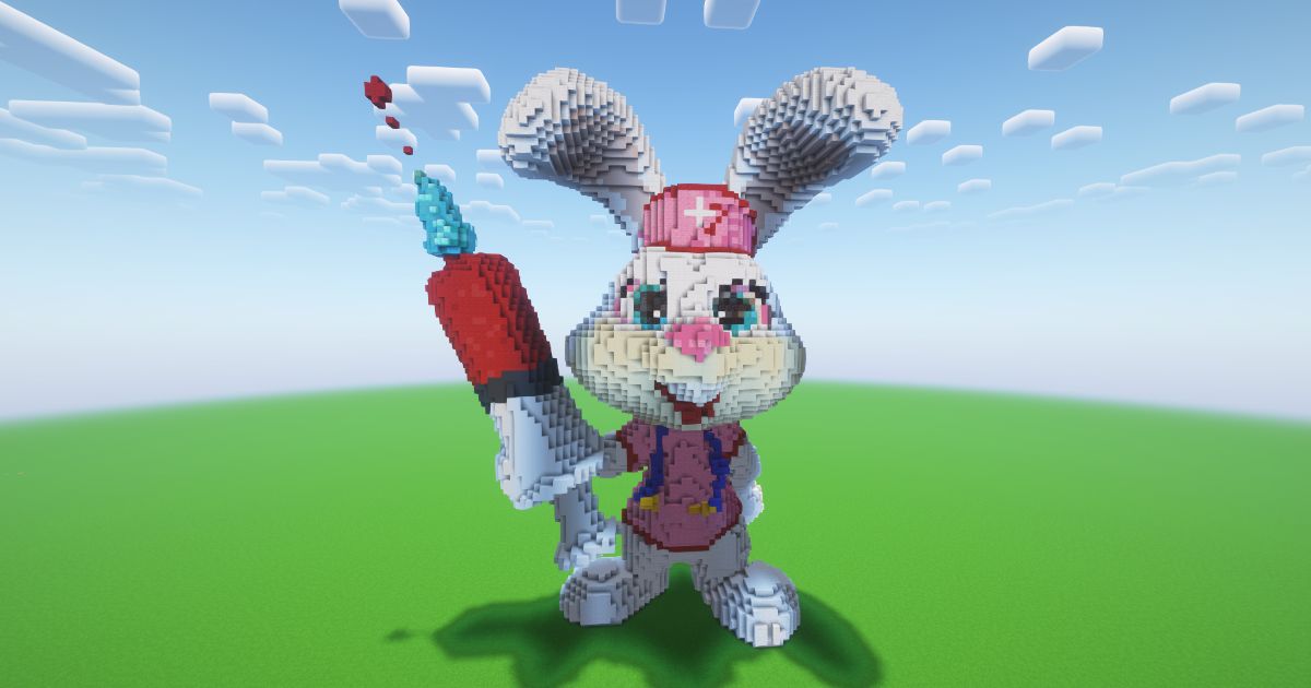 Minecraft Nurse Bunny Statue