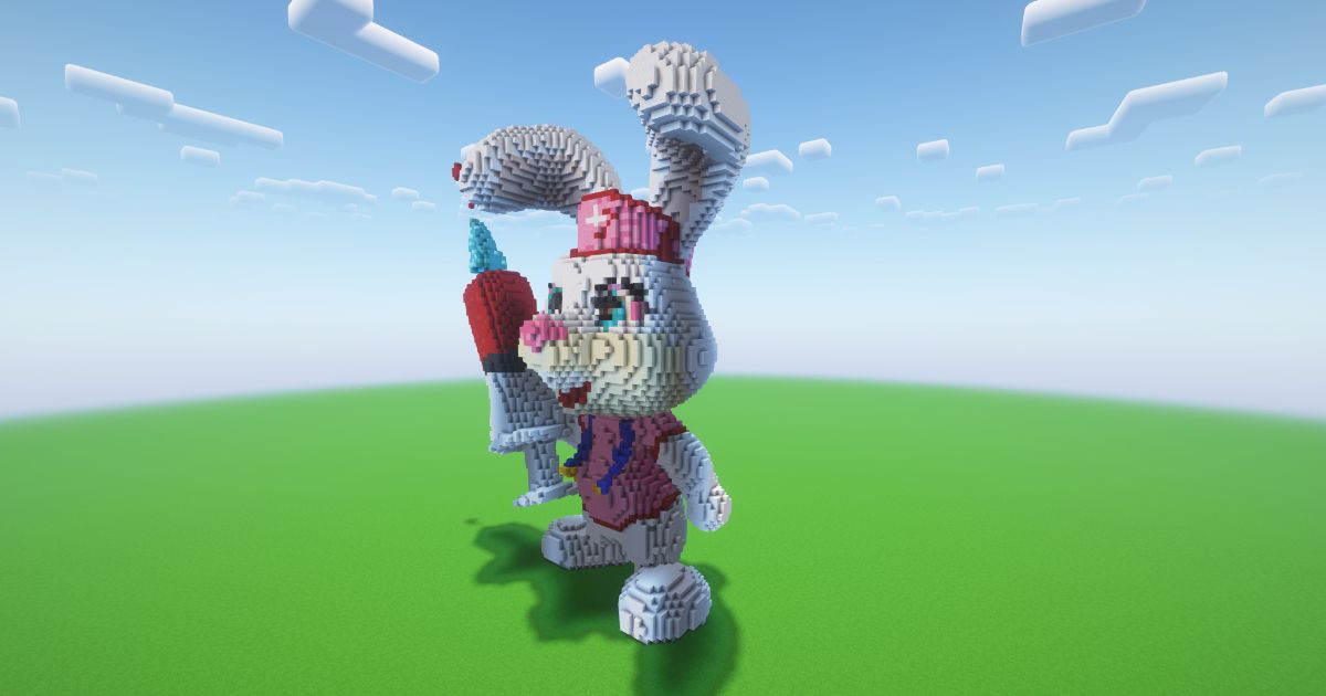 Minecraft Nurse Bunny Statue preview 1