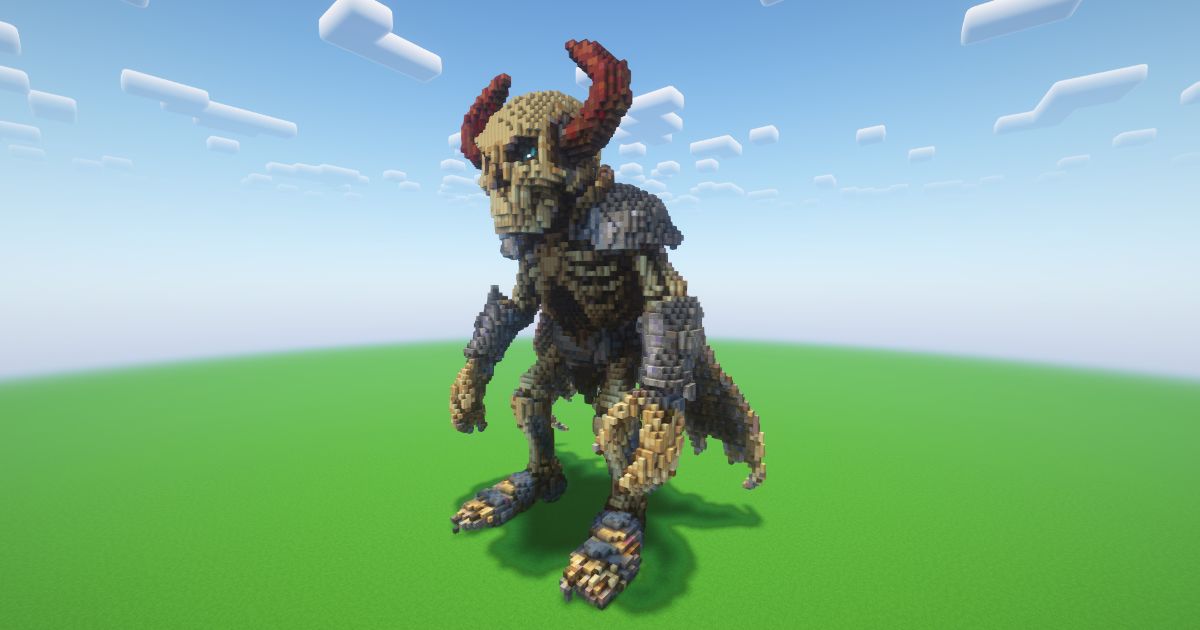 Minecraft War Skull Statue preview 1