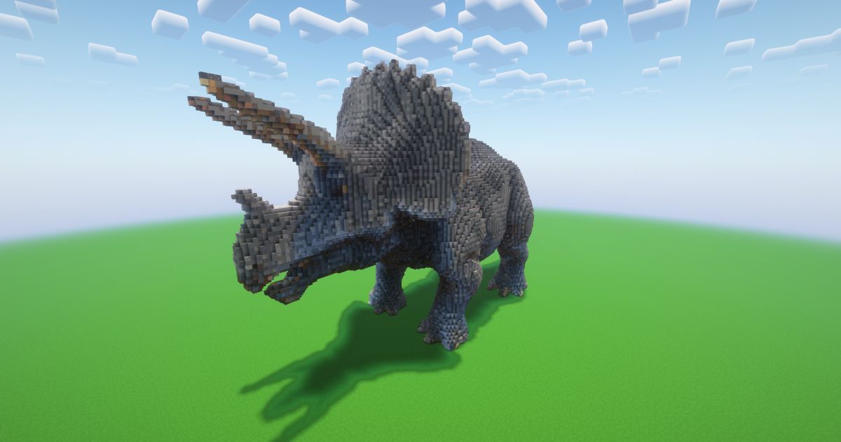 Minecraft Triceratops Statue