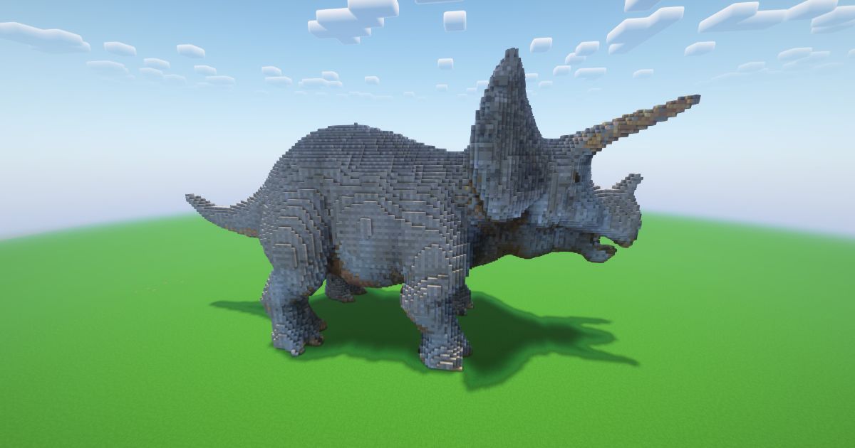 Minecraft Triceratops Statue preview 1