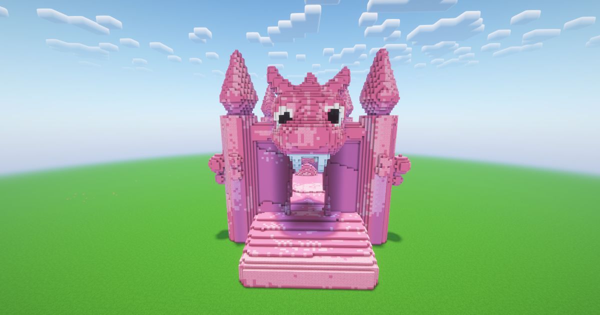 Minecraft Bounce House Statue