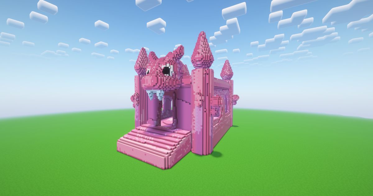 Minecraft Bounce House Statue preview 1