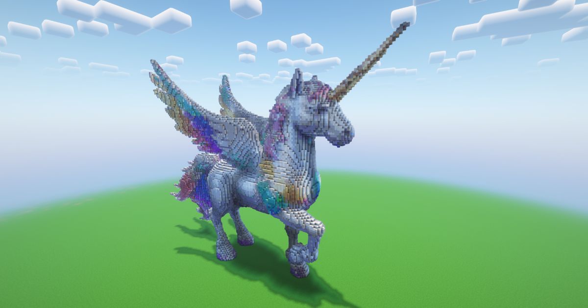 Minecraft Rainbow Pony Statue