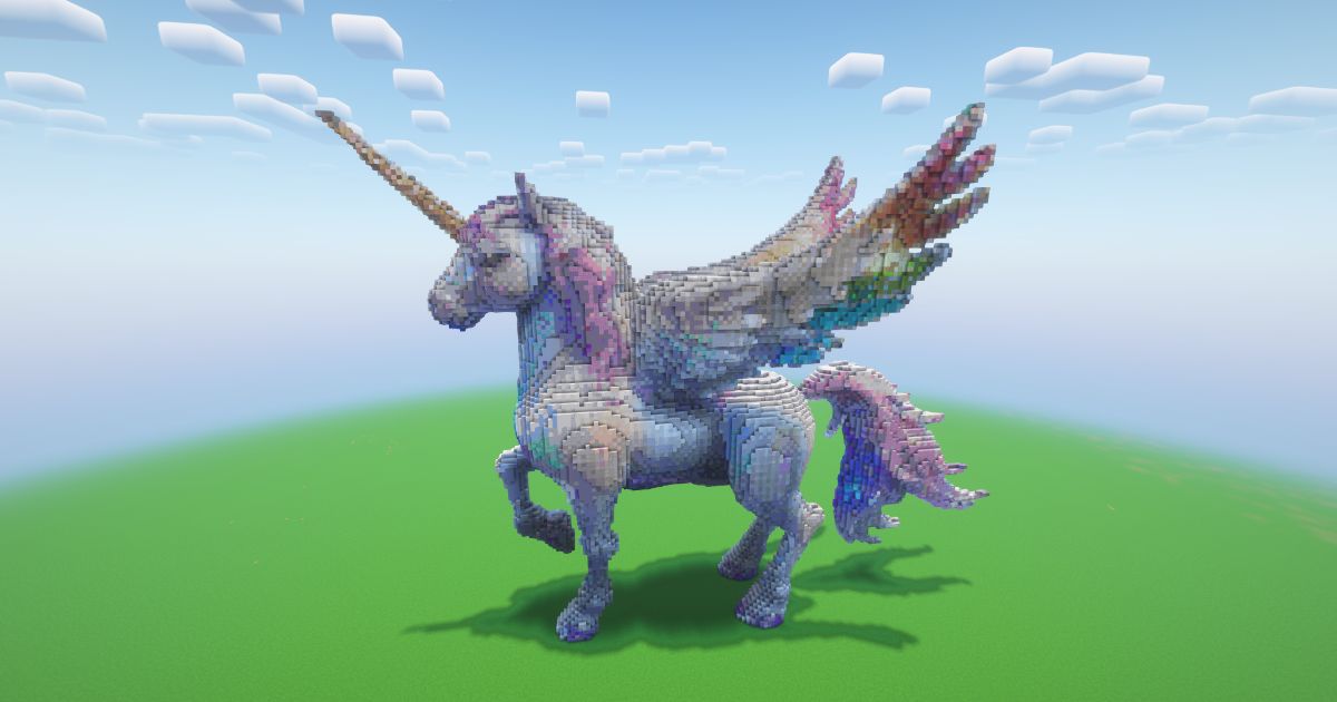 Minecraft Rainbow Pony Statue preview 1