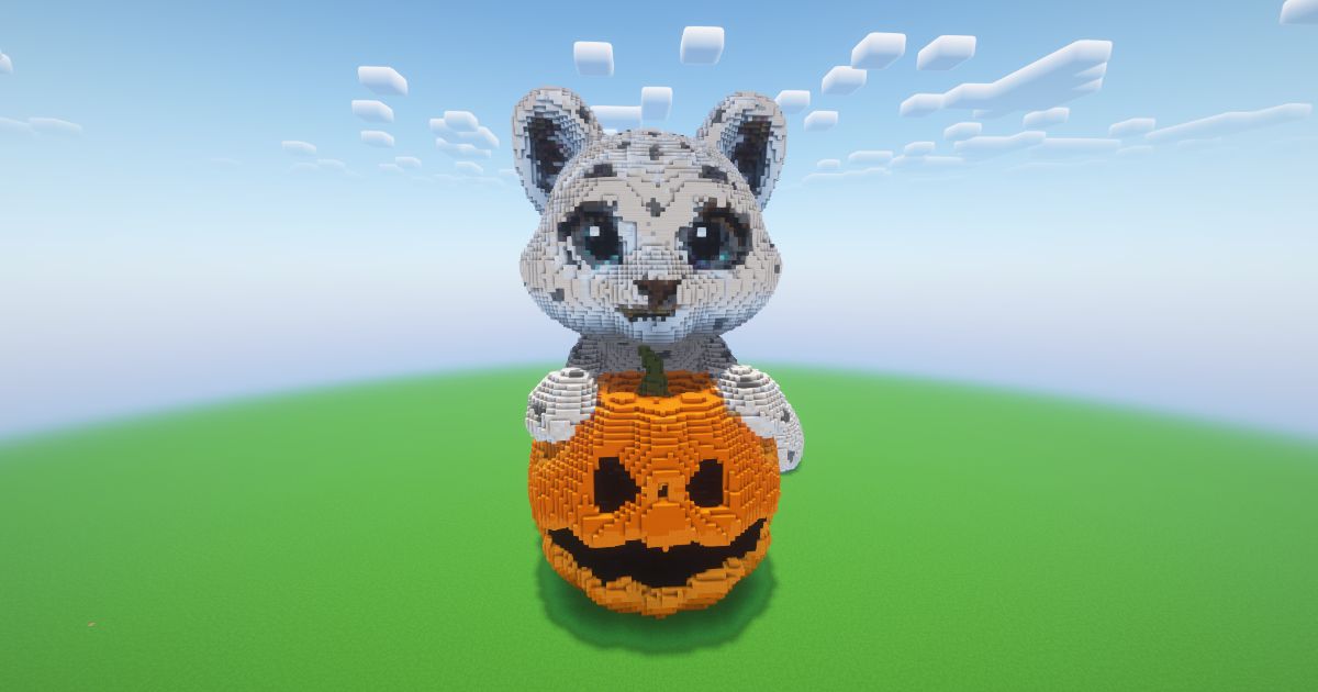 Minecraft Halloween Leopard Statue