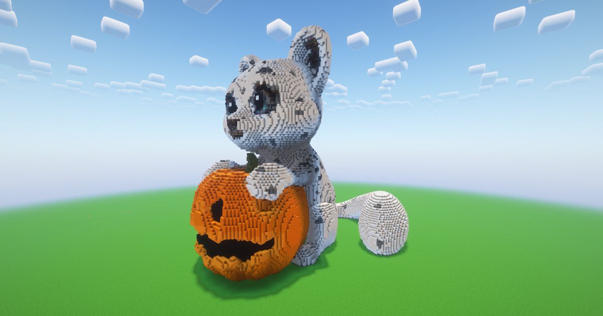 Minecraft Halloween Leopard Statue preview 1