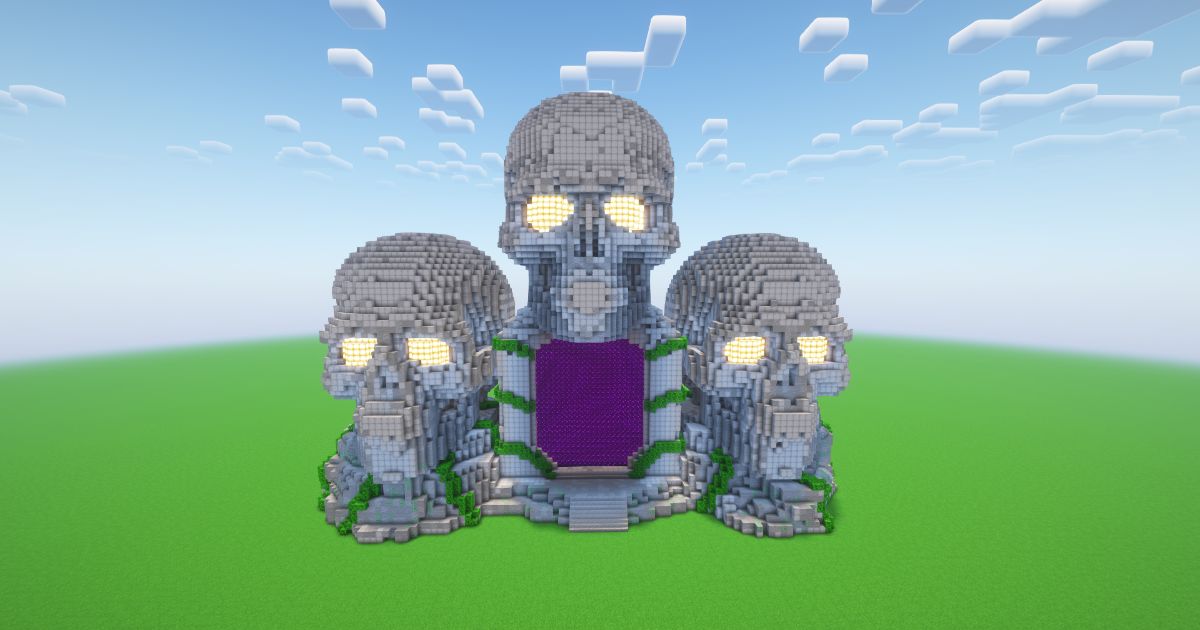 Minecraft Skulls Nether Portal Statue