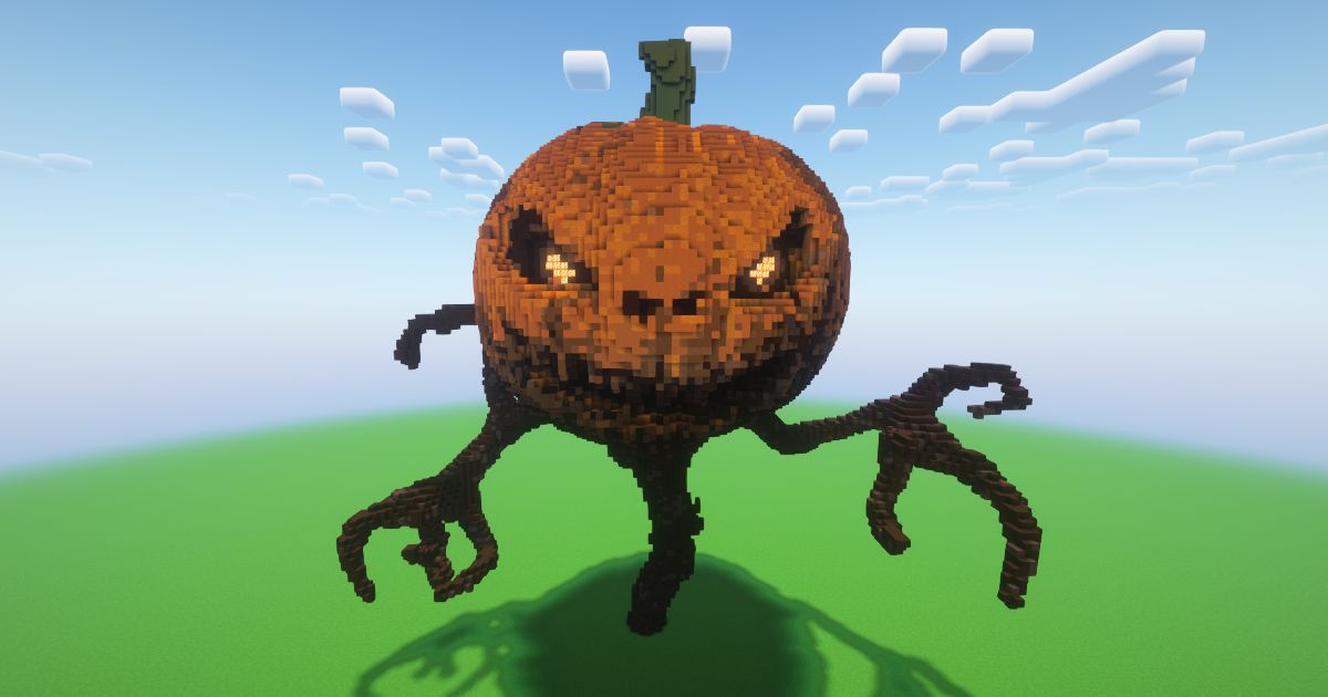 Minecraft Halloween Pumpkin Statue