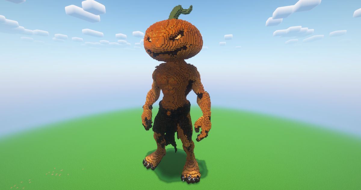 Minecraft Halloween Jack-O-Lantern Statue preview 1