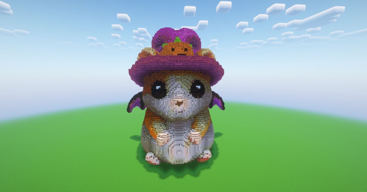 Minecraft Halloween Hamster Statue