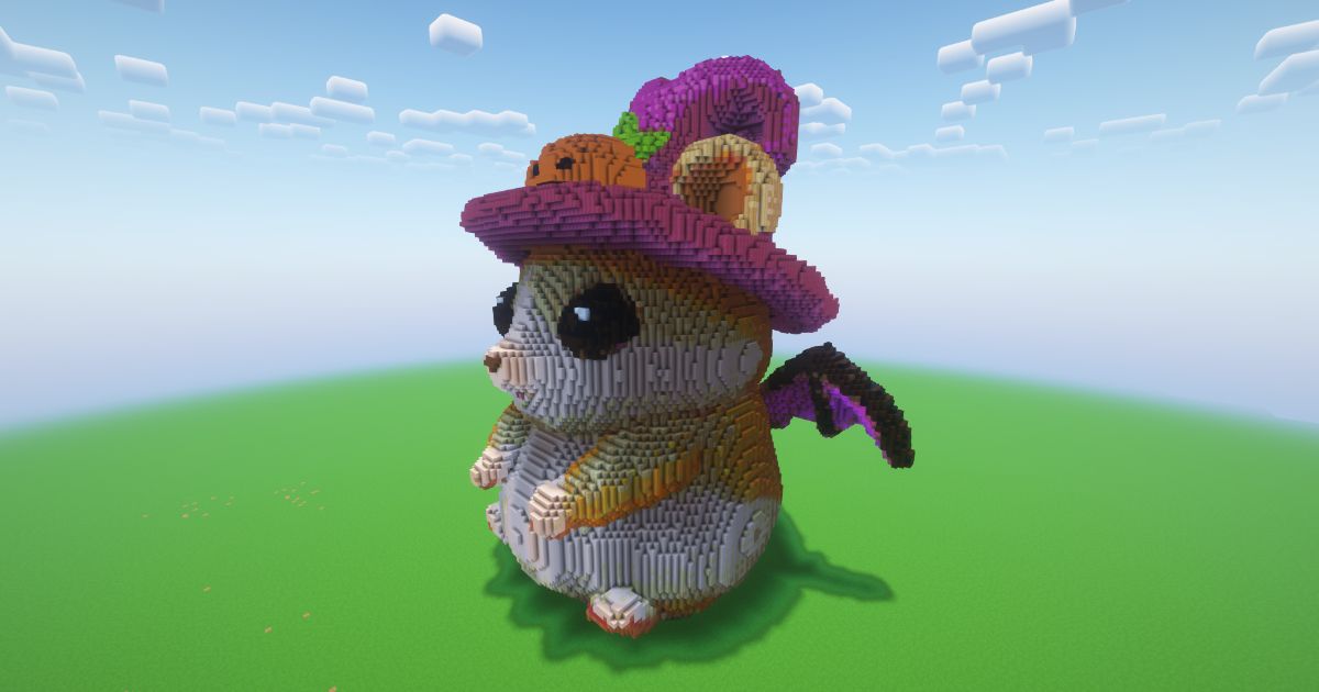 Minecraft Halloween Hamster Statue preview 1