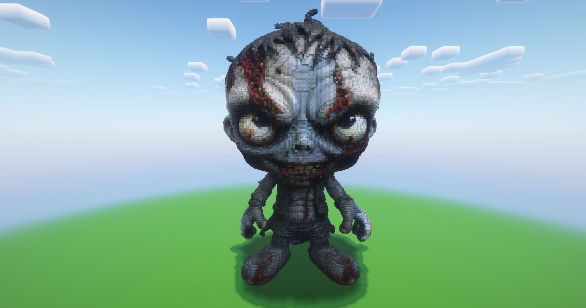 Minecraft Halloween Zombie Statue