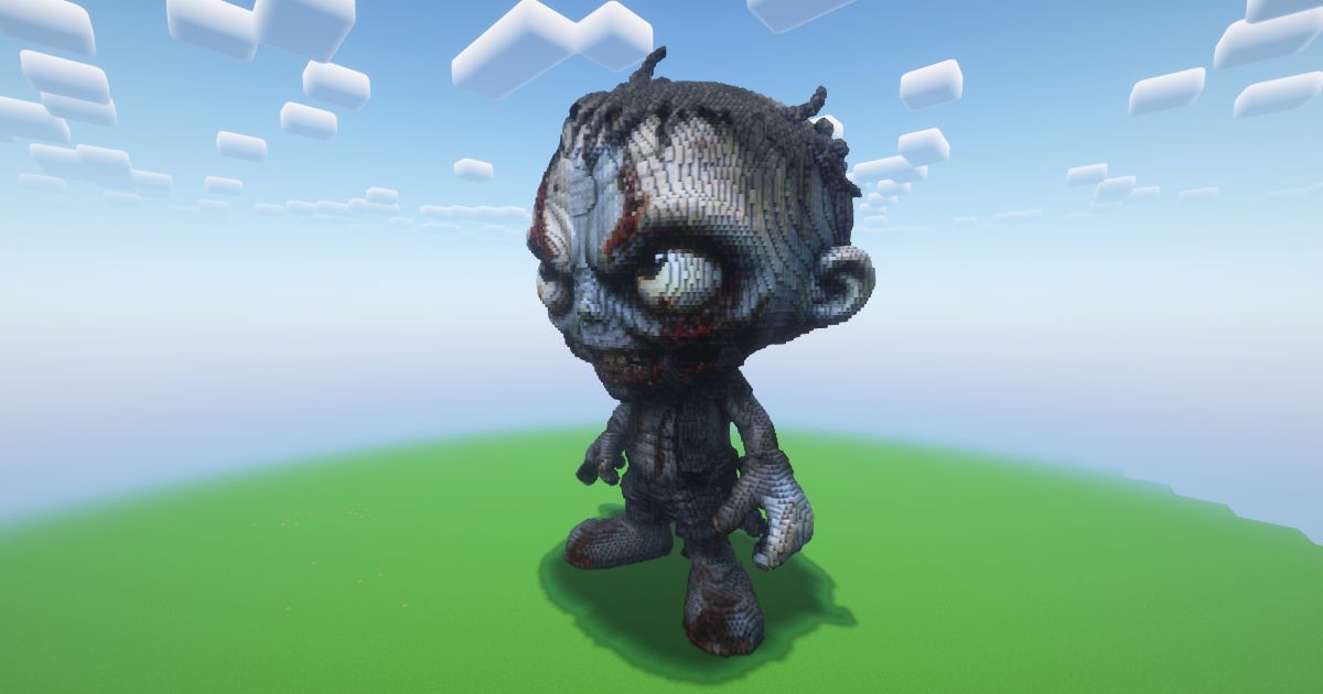 Minecraft Halloween Zombie Statue preview 1