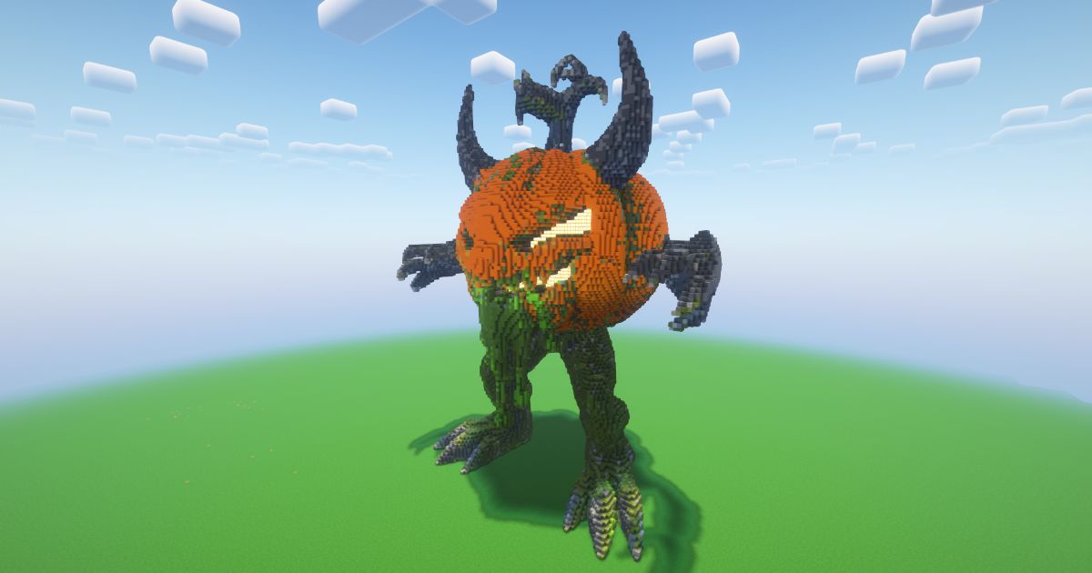 Minecraft Halloween Spooky Pumpkin Statue preview 1