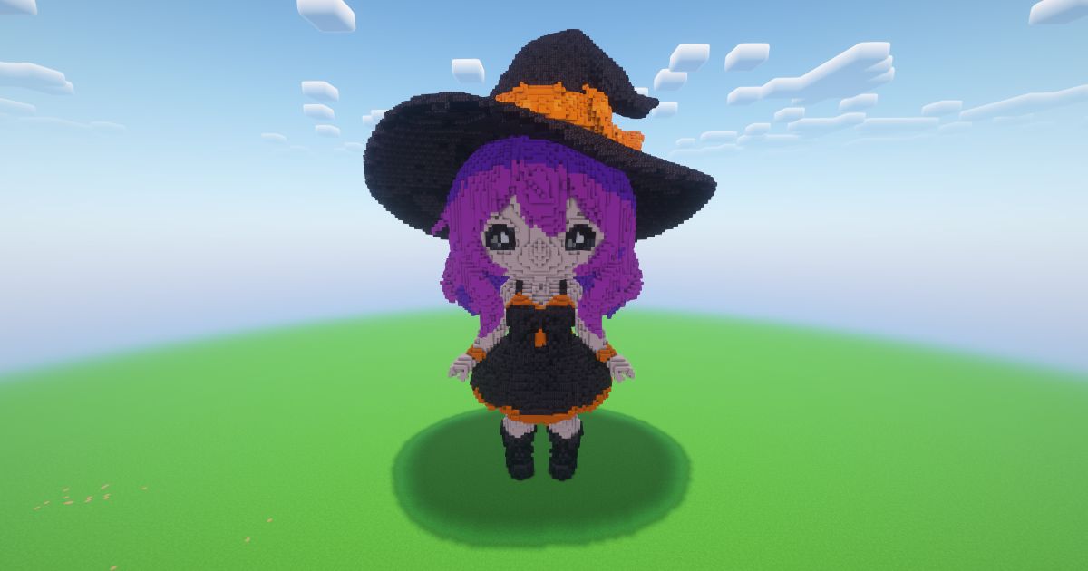 Minecraft Halloween Little Witch Statue
