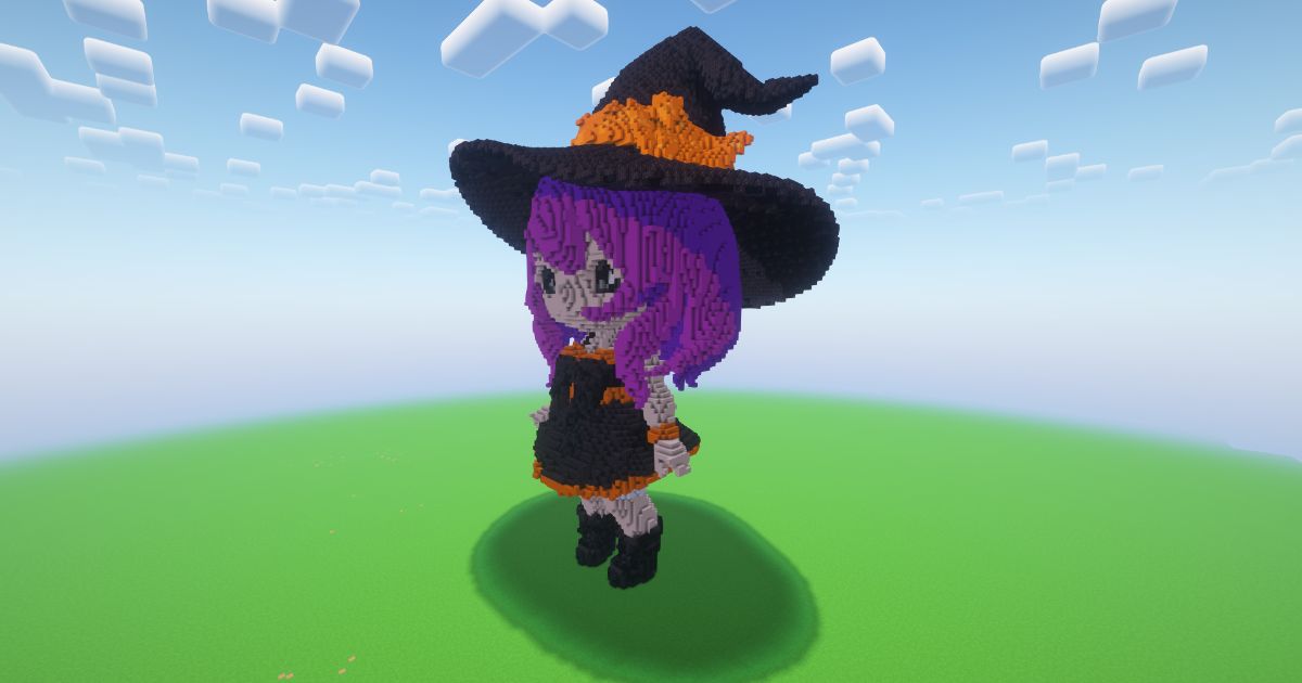 Minecraft Halloween Little Witch Statue preview 1